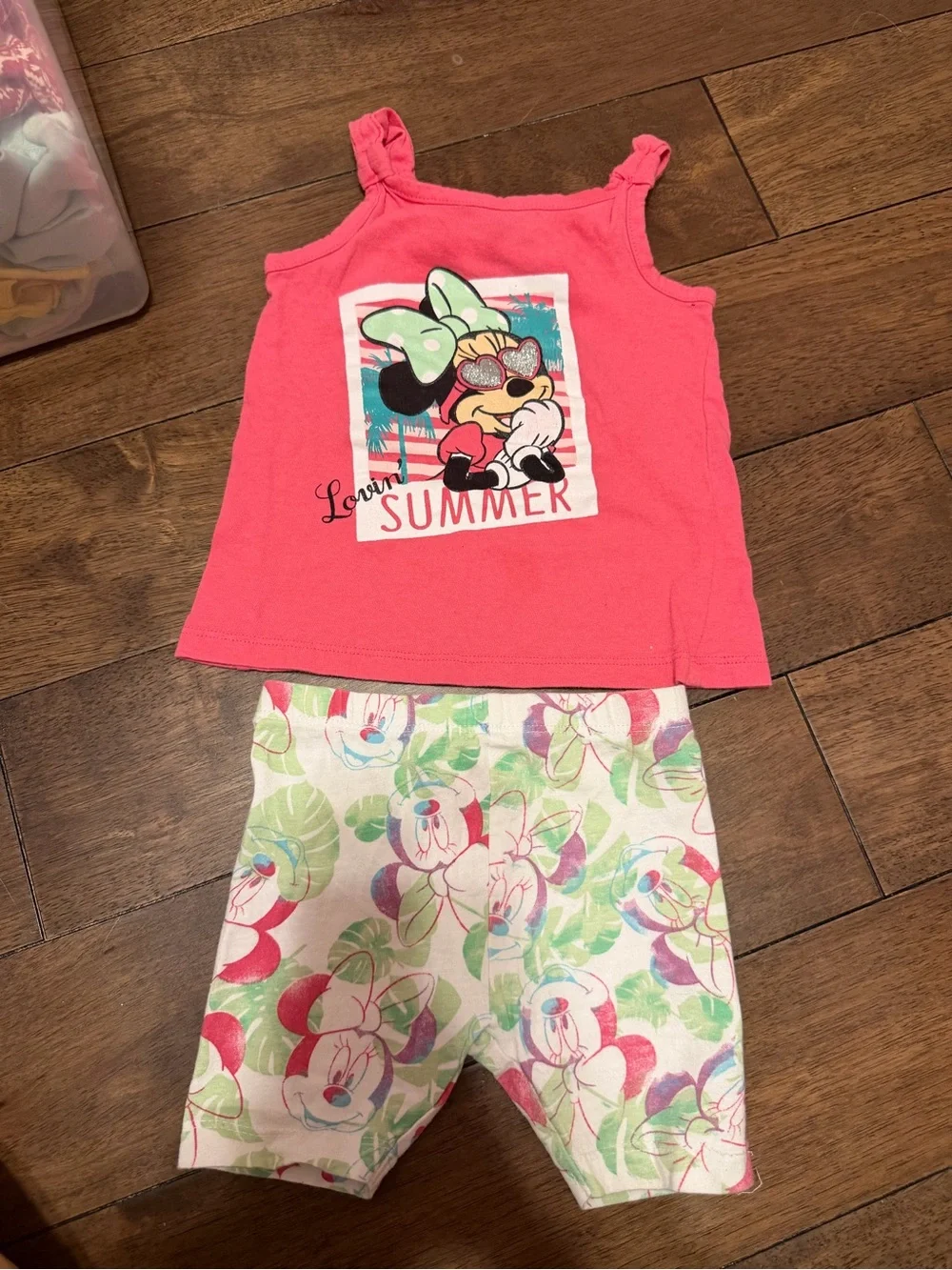 Disney Coral Pink Minnie Graphic Tank Top